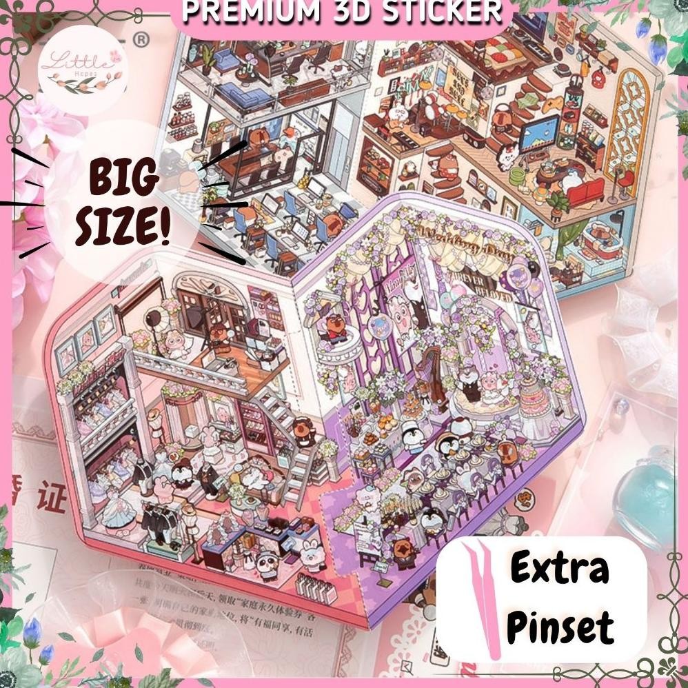 

BIG SIZE STICKER 3D Premium Satisfying Decoration Landscaping Creative Mainan Anak Lucu Korea Viral Nugi