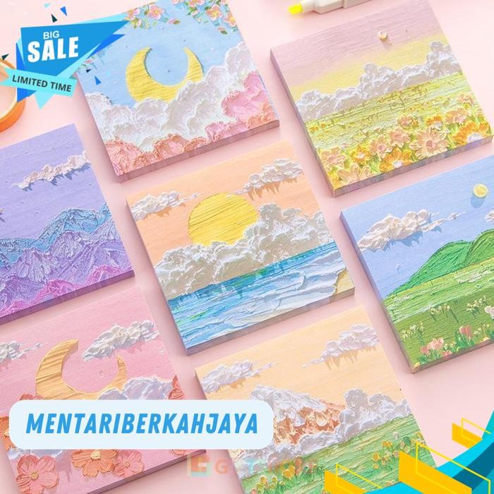 

80 LEMBAR STICKY NOTES MOTIF 3D MEMO TEMPEL AESTHETIC STICKY NOTES /OIL PAINTING/ MEMOPAD LUCU/ MEMO TEMPEL-GI BY MENTARI BERKAH JAYA