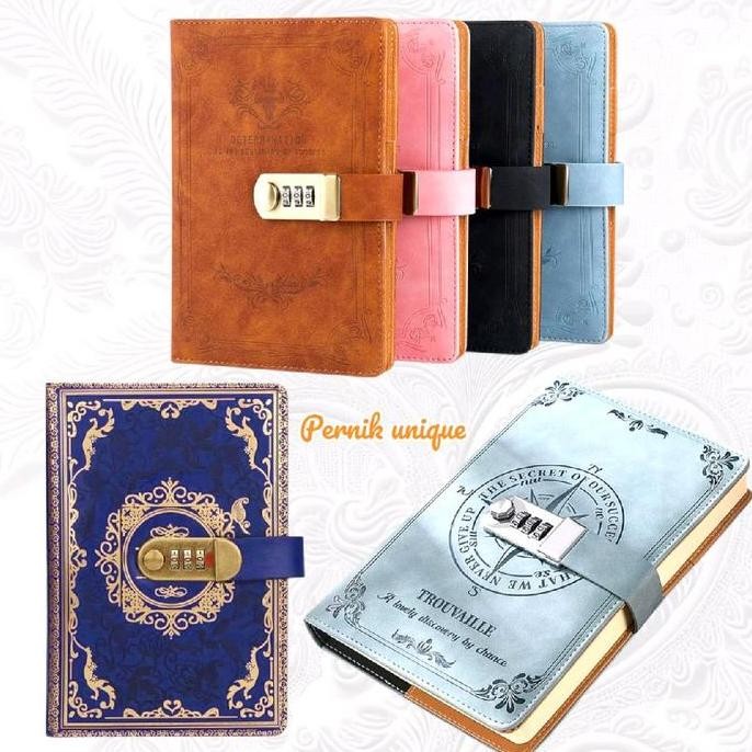 

Tersedia Buku Diary Harian A5 Retro Kulit Dengan Kunci Password - Buku Catatan Vintage