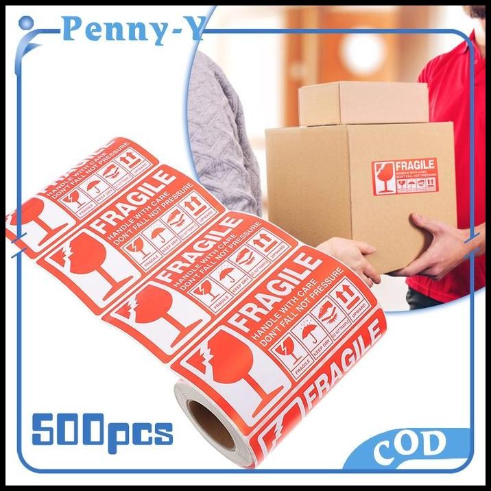 

500pcs Sticker Fragile Roll Sticker Unboxing Paket Stiker Pecah Belah