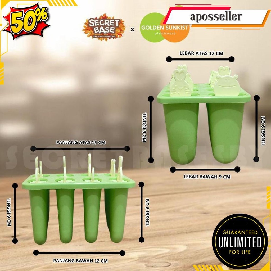 Cetakan Stik Es Krim - Isi 8 / Cetakan Es Krim / Cetakan Es Loli Cod