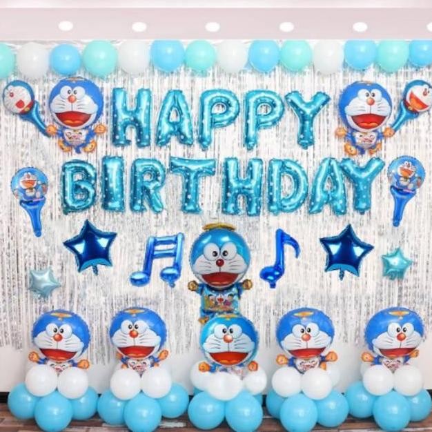 DORAEMON DEKORASI SET PREMIUM/BALON FOIL DORAEMON