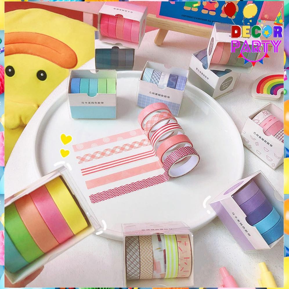 

Rd1- Dp Roll Masking Tape Set 5Pcs Essential Collection Basic Pattern Isi 5Roll Selotip Bahan Kertas Washi Warna Warni Diy Scrapbook Journal Kotak Box Aeshtetic