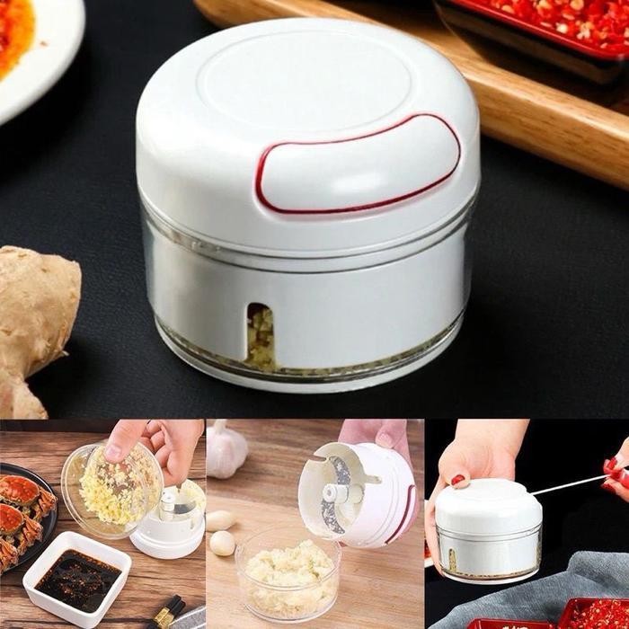 KS Mini Chopper Blender Tarik Manual Penggiling Pencacah Daging Bawang Bumbu Dapur Portable cover mi