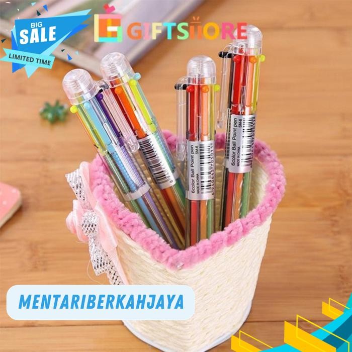

BOLPEN 6-IN-1 0.5MM MULTI WARNA UNTUK STATIONERY ANAK SEKOLAH KANTOR BOLPEN/6 WARNA PULPEN BALL PEN/PULPEN BULPEN BOLPOIN BOLPOINT PENA GEL WARNA WARNI MURAH-GI BY MENTARI BERKAH JAYA