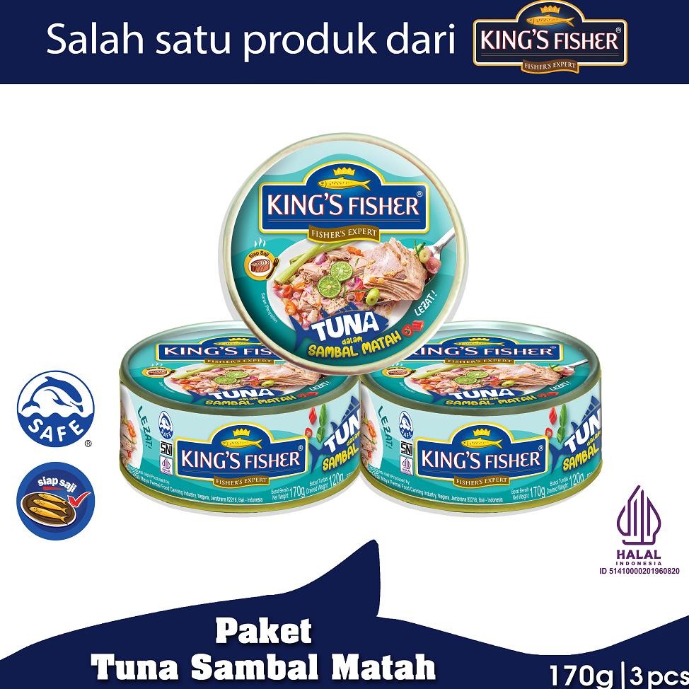 

NO_MORE Paket 3 pcs King's Fisher Tuna Sambal Matah Daging Tuna Makanan Kaleng 170 g