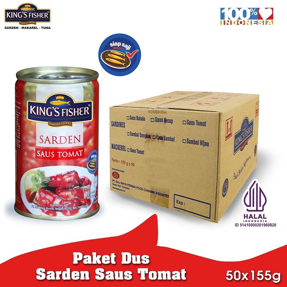 

NO_MORE KingsFisher Paket 1 dus 50pc King's Fisher Sarden saus tomat Makanan Kaleng 155g