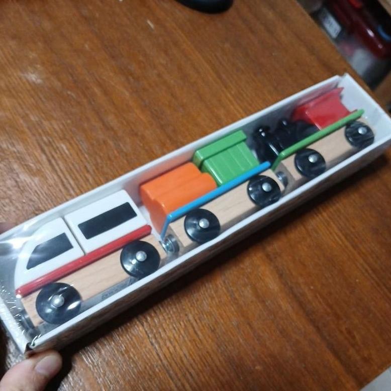 It34 Ikea Lillabo Mainan Kereta Api Gerbong Lokomotif 3Pc Train Toys With Magnet