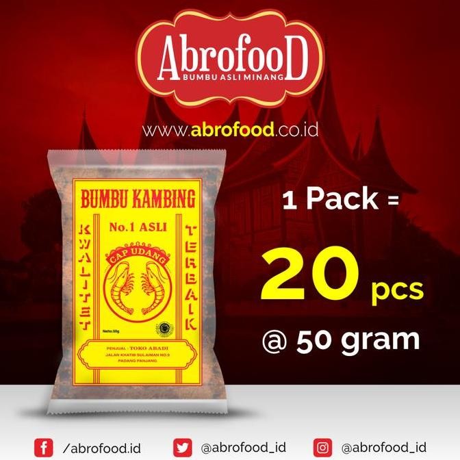 

Bumbu Kambing Cap Udang 50 gram | Pack MRS