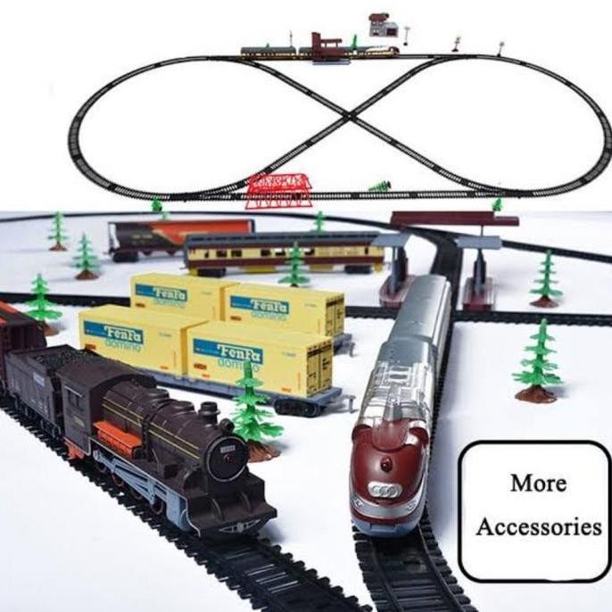 SUPER JUMBO KERETA MAINAN LOKOMOTIF FENFA RAILKING GERBONG REL TRAIN RAILCAR RAILWAY STATION ANGKUTA