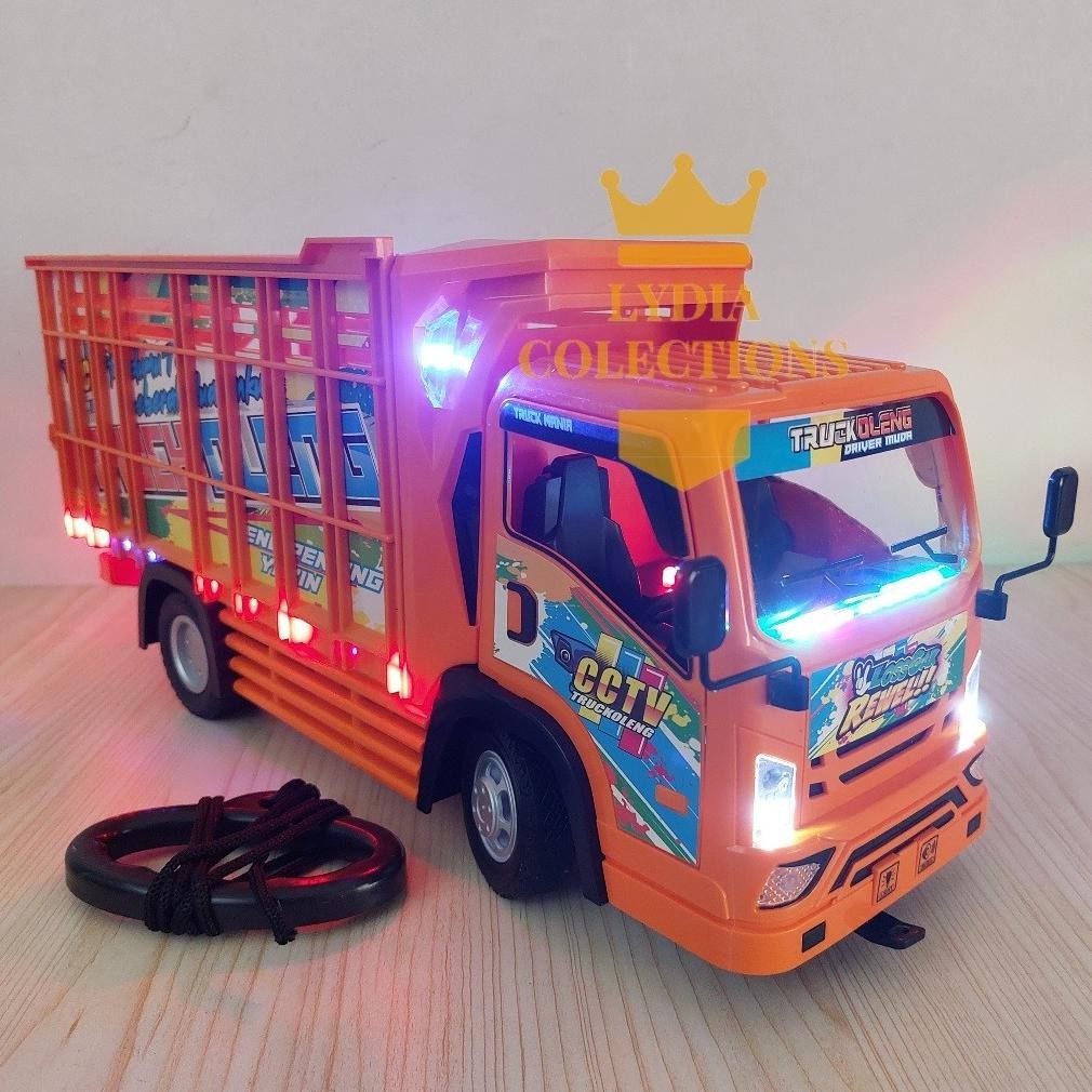 Nl-8 Mainan Truk Basuri Oleng Telolet Jumbo Lampu Bisa Tarik