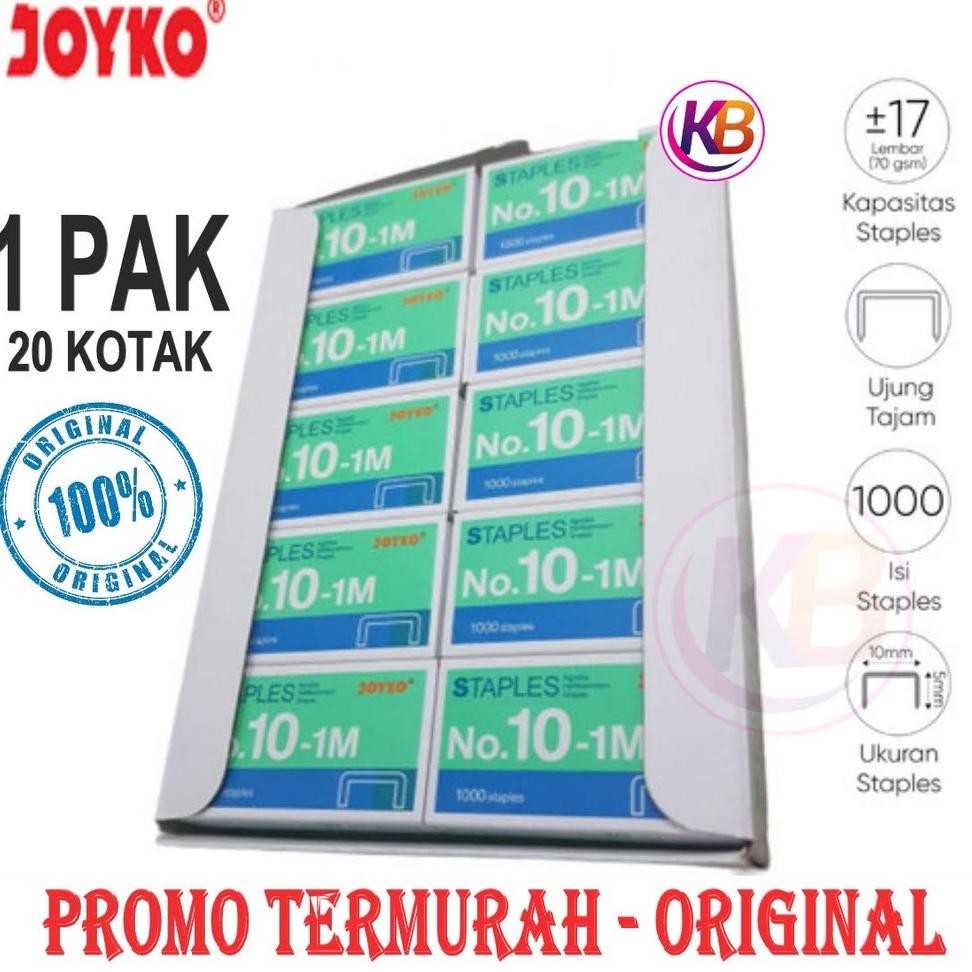 

1 Pax Isi Staples Joyko Kecil No.10 Refill Steples Stapler Isi Hekter 1 Pax Besar 20Kotak Gemilang