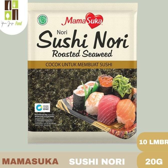 

Produk Baru!! Mamasuka Sushi Nori 10 Lembar Rumput Laut Kering Halal untuk Sushi Kimbap