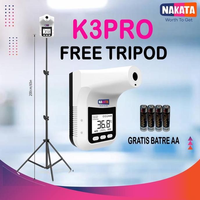 Terlaris! K3Pro Termometer / Thermometer Infrared Digital / K3Pro Free Tripod
