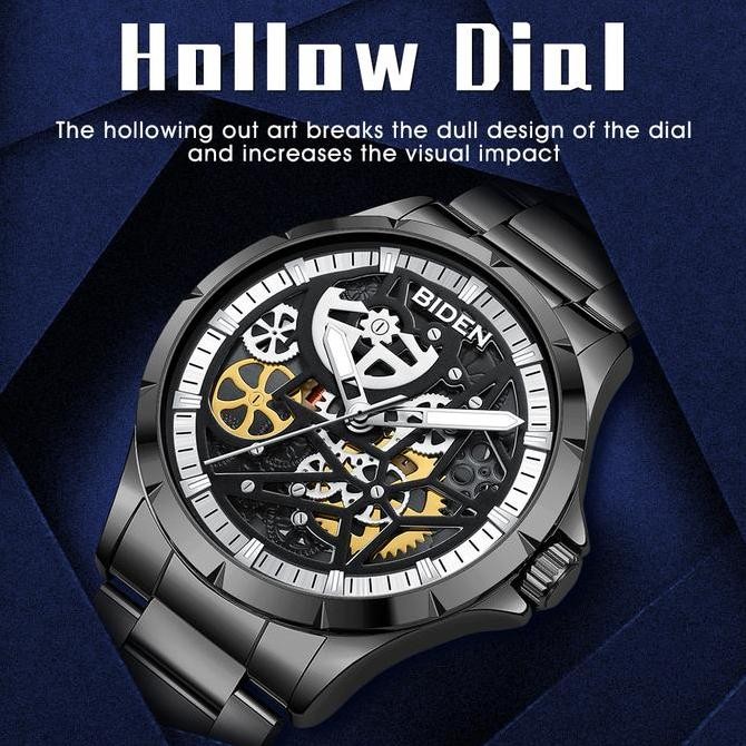 Biden Jam Tangan Pria Olahraga Militetampilan Tanggal Chronograph Jam Tangan Cowok