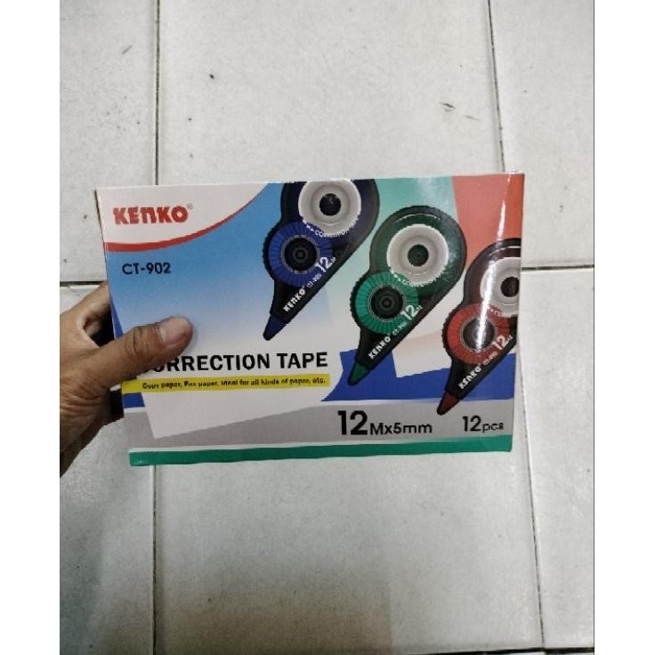 

1 Lusin 12 Pcs Correction Tape Kenko 12 Meter Ct 902