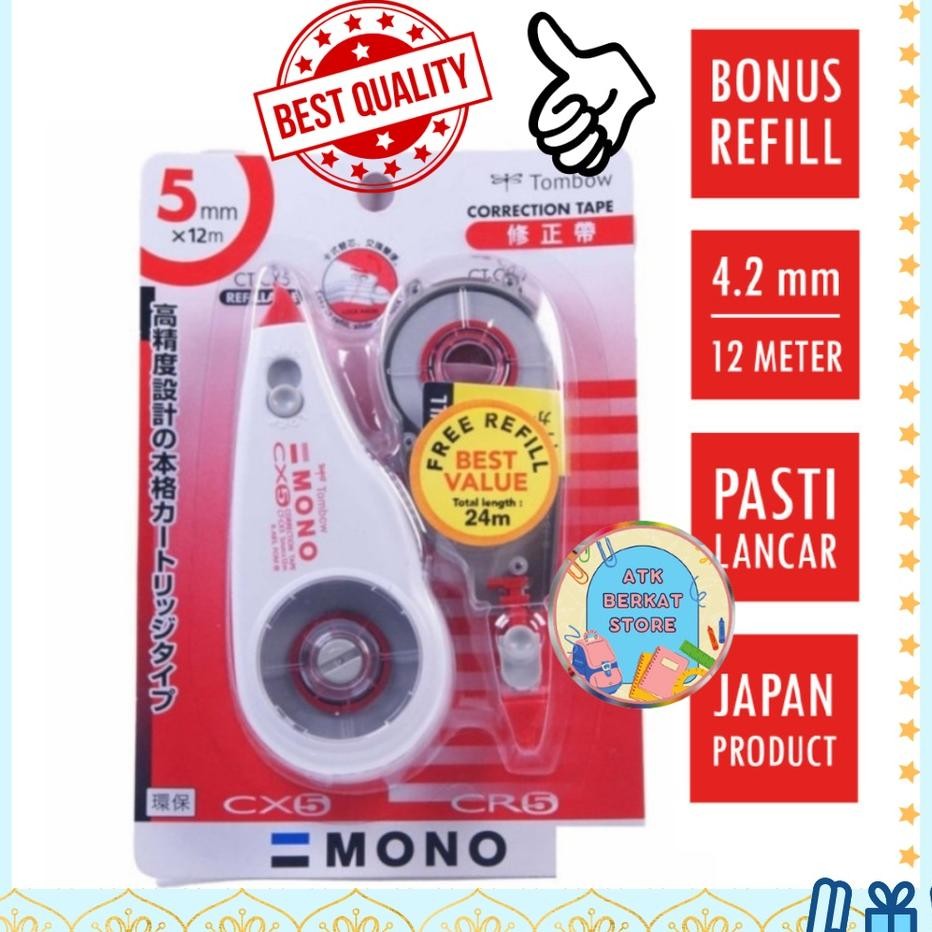 

1 Pcs Tip Ex X Kertas Correction Tape Tombow Ctcx5 5 Mm X 12 M