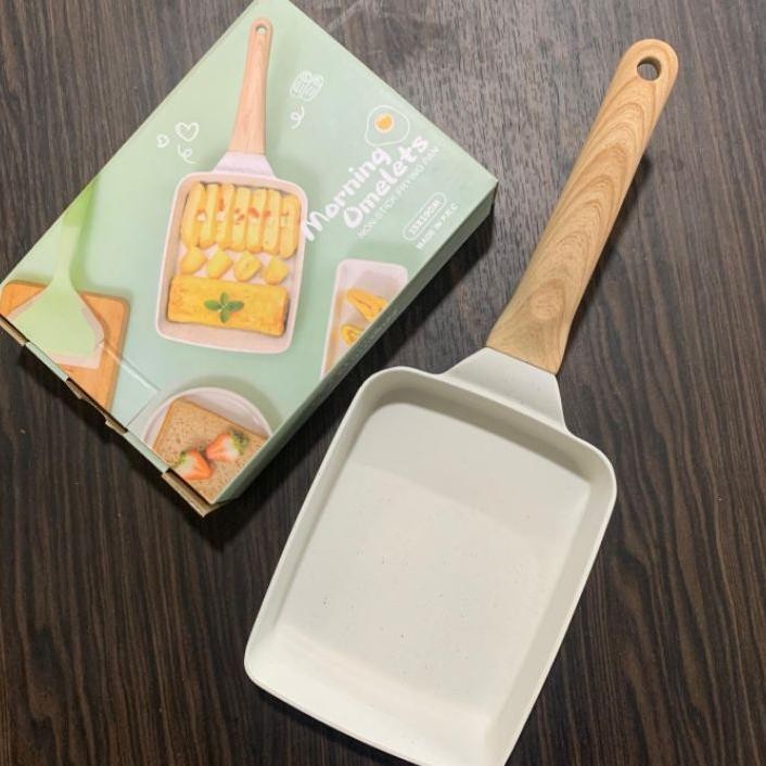 Panci Wajan Tamagoyaki Pan Omelet Wajan Bentuk Kotak Teflon Penggorengan Telur Anti Lengket Panci Wa