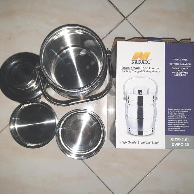 RANTANG TUNGGAL STAINLESS 2 LITER NAGAKO 3 SUSUN / RANTANG 3 SUSUN