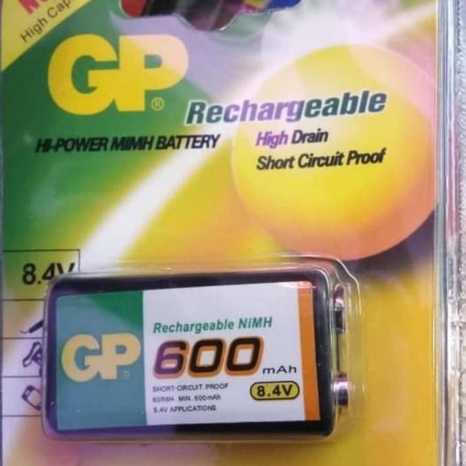 Baterai Cas Kotak 9V Rechargeable Gp600 Batre