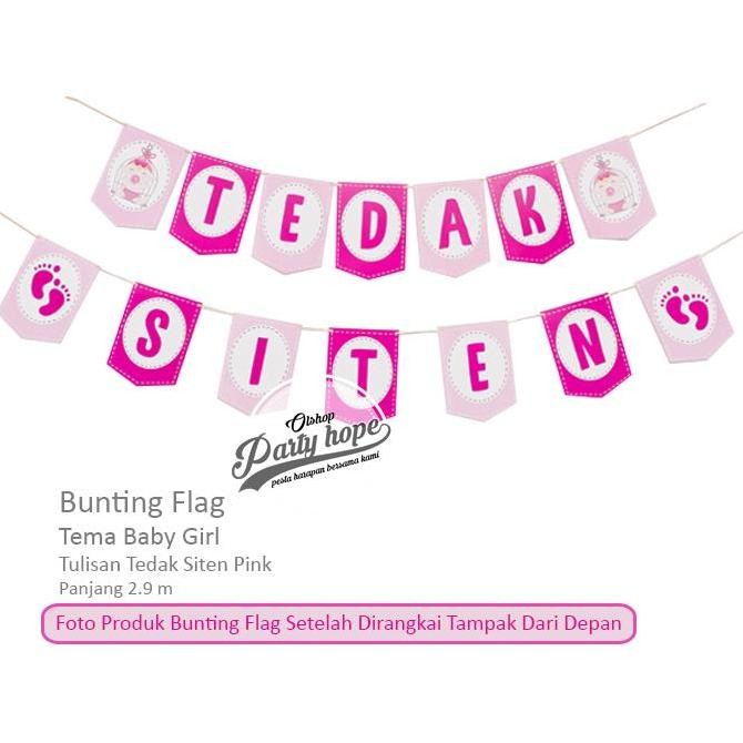 ] banner tedak siten pink / bunting flag tedak siten / banner tasyakuran