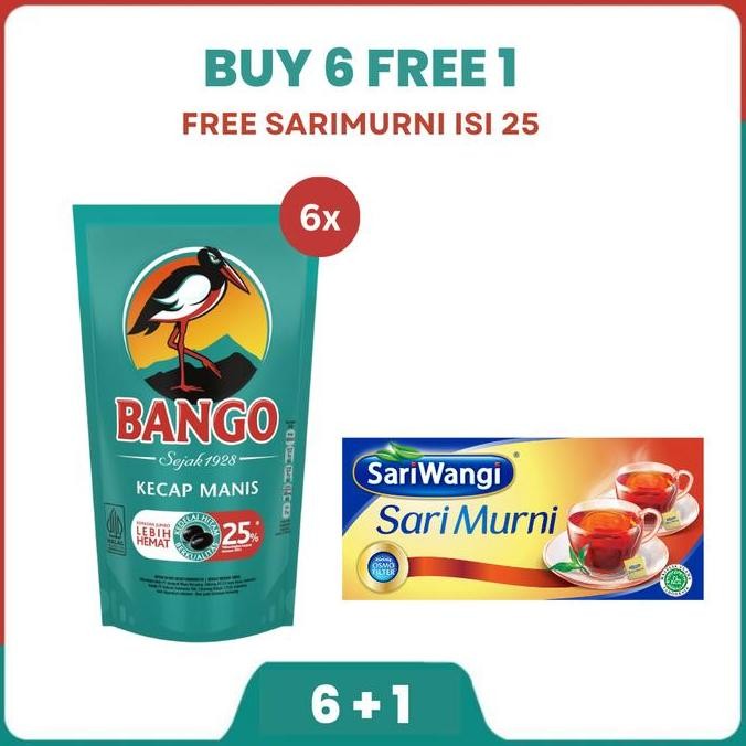 

Promo Bango Kecap Manis Pouch 950g Paket 6 Bonus Teh Celup Sarimurni Isi 25