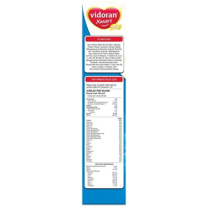 

Bis Vidoran Xmart 1+ 925 Gr Susu Formula Anak 1-3 Tahun
