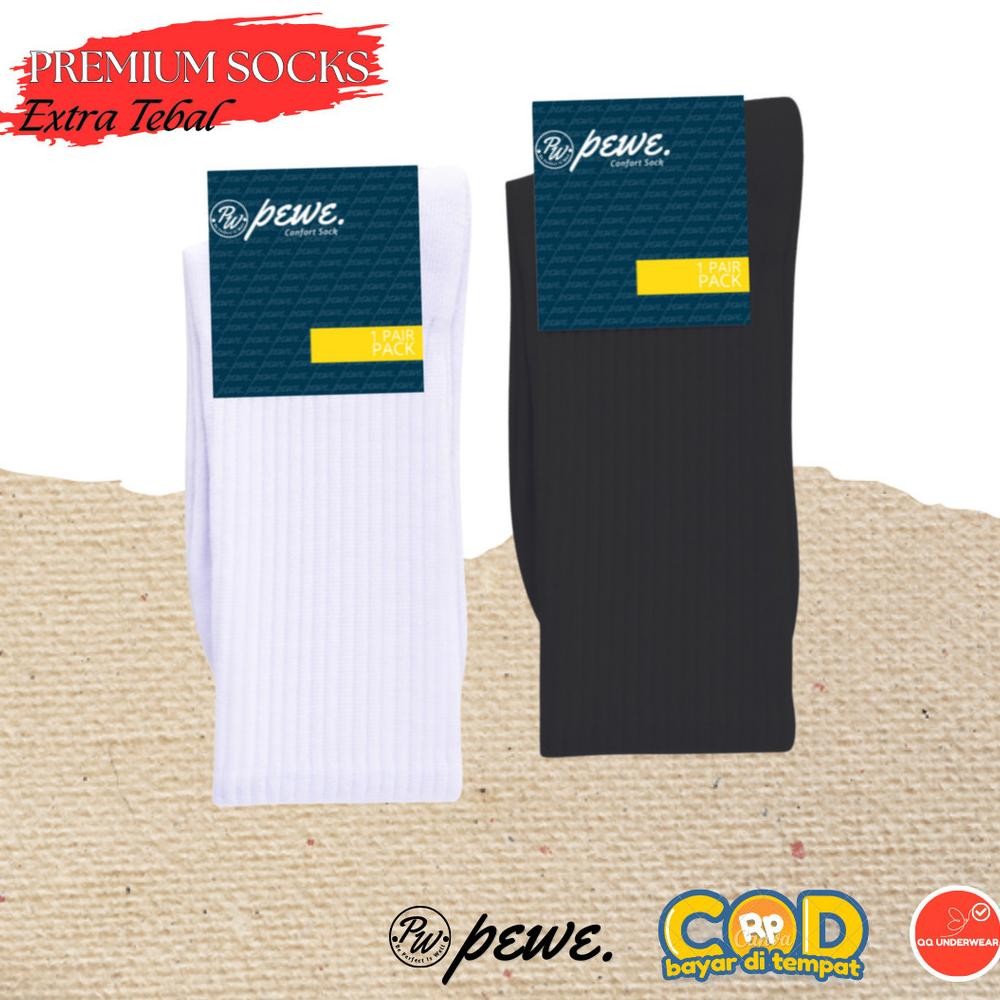 DF384>> Kaos Kaki Dewasa Tebal Panjang Putih Hitam PDL Olahraga Pria TNI Polri Security Panjang Sebe