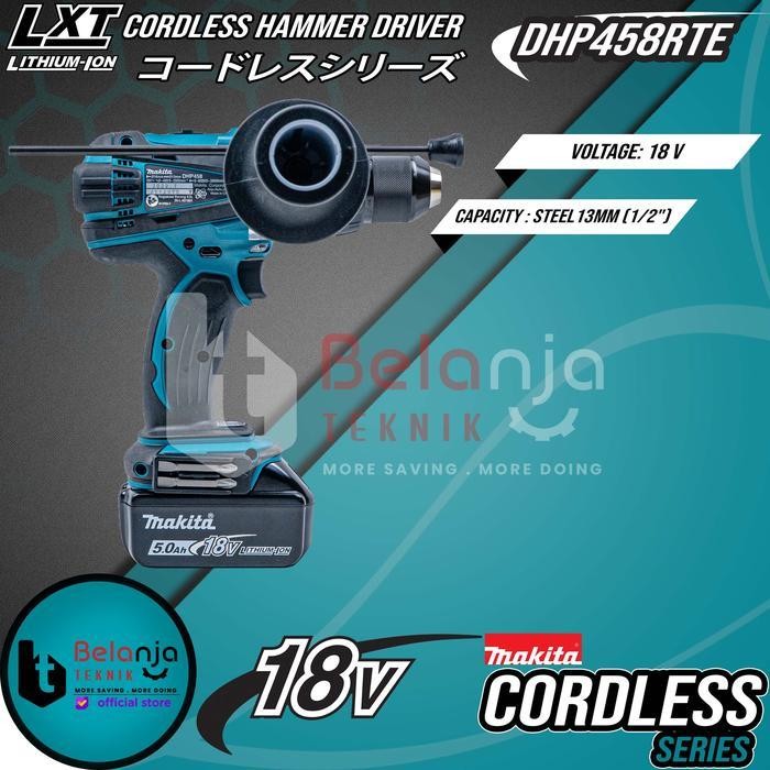 MPS Makita Mesin Bor Cordless DHP 458 RTE 18 Volt Hammer Driver DHP458RTE