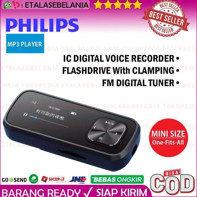 Masih Ada Mp3 Player 32Gb - Ic Recorder - Fm - Otg - Sports Clamp Philips Sa1102