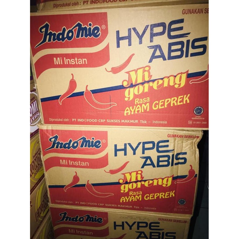 

INDOMIE GORENG AYAM GEPREK Hype Abis 1 karton GM