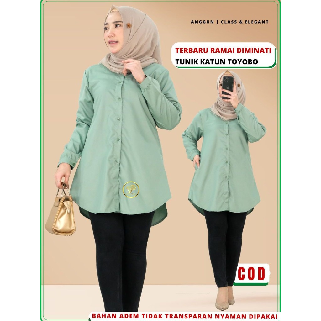 Baju Atasan Tunik Tunic Polos Wanita Remaja Bahan katun Toyobo Premium Adem santri putri Busui A5