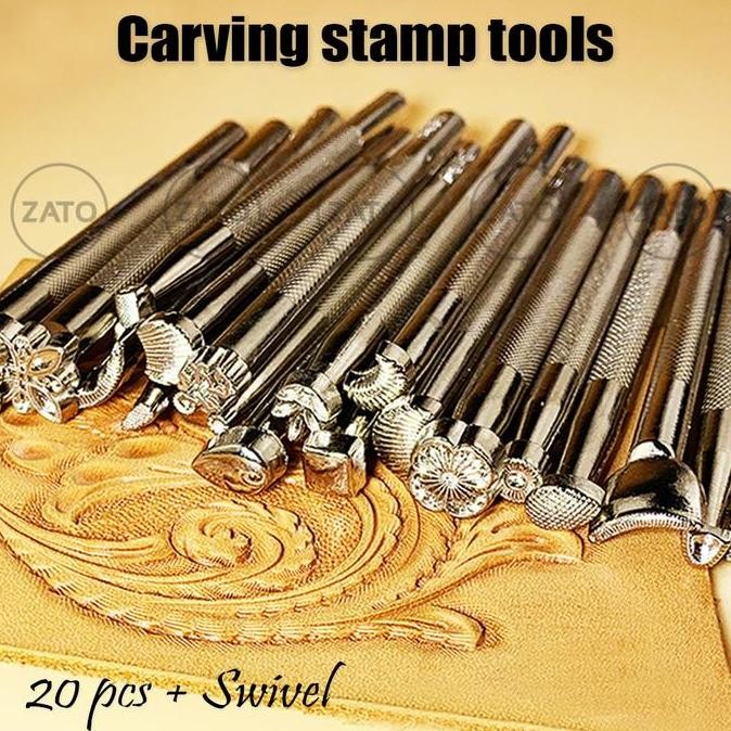 

Hot Sale! Leather Craft Stamp & Swivel Cutter Set ( Isi 20 Pcs )