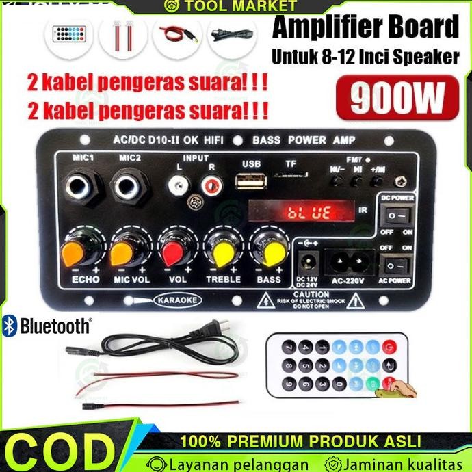 [Model terbaru] D10 900W Amplifier board Tampilan digital Power amplifier board Untuk 8-12 Inci Spea