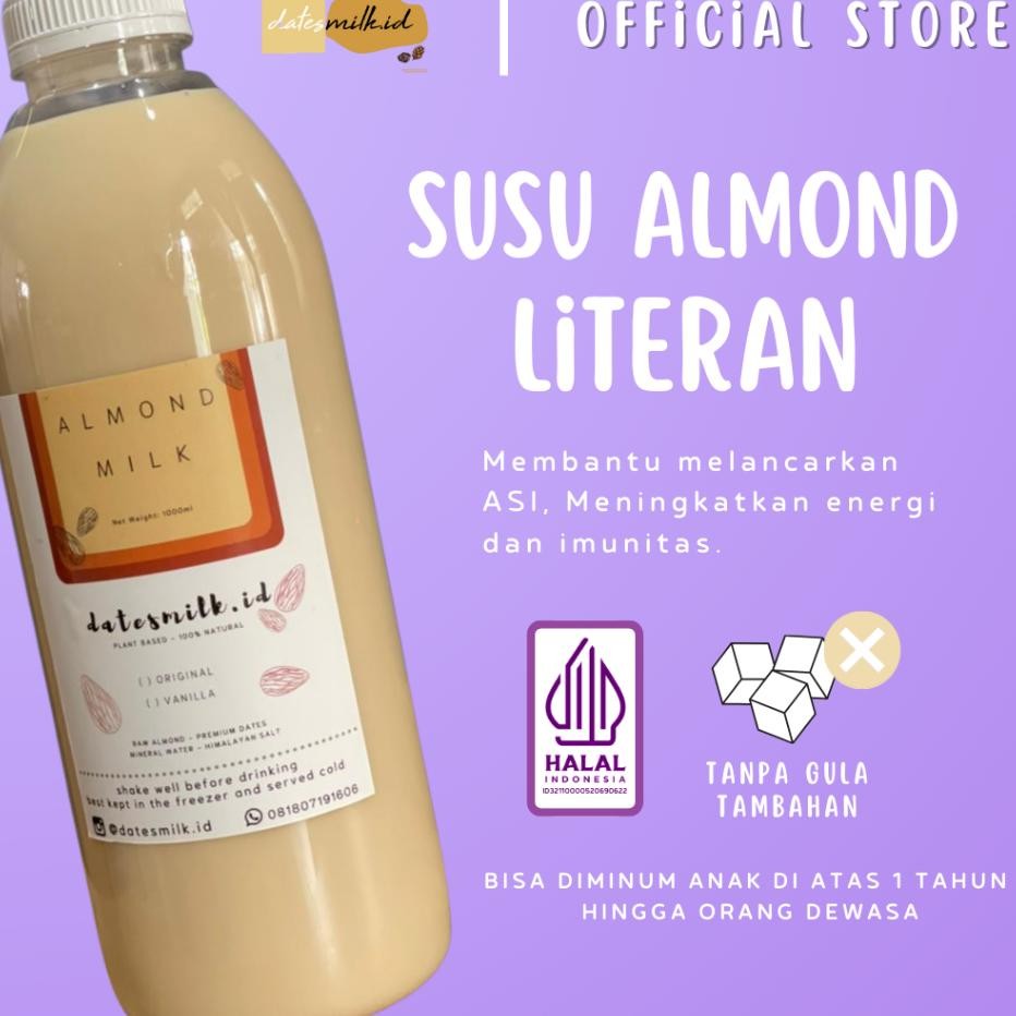 

Susu Almond Dates Milk 1 Liter Dengan Pemanis Alami Kurma Untuk Ibu Menyusui Pelancar Asi Booster