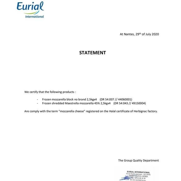 

Keju Eurial Mozarella Cheese Repack 1kg - Gosend/Grab Only!!! KA