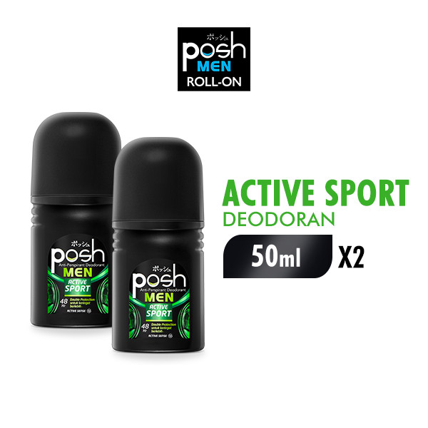 Posh Men Roll On Deodoran Active Sport 50 ml x2