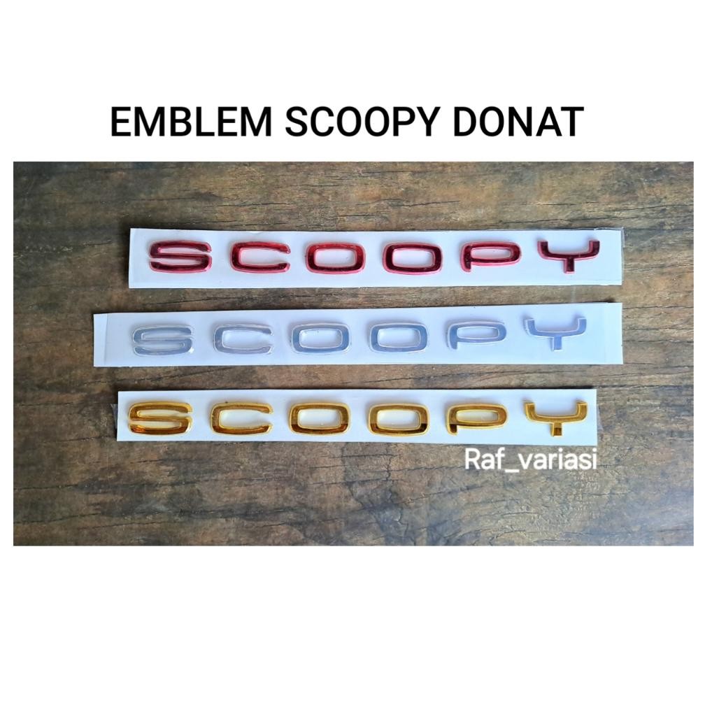 Emblem scoopy 2021 2022 scoopy donat / Emblem honda scoopy chrome sepasang /  honda scoopy gold aSt