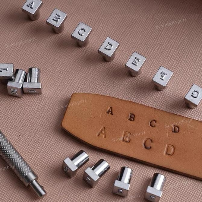 

36Pcs Alat Emboss Press Kulit Huruf Alfabet Dan Angka Bahan Baja Embos Cetakan Cetak