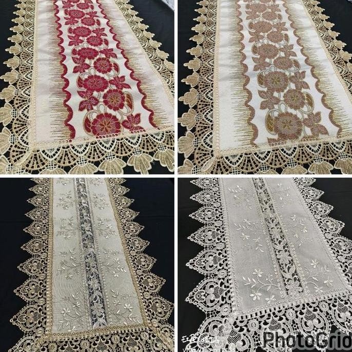 PROMO TAPLAK MEJA TAMU  RENDA IMPORT VINTAGE MEWAH ELEGANT PREMIUM | TAPLAK MEJA TAMU RENDA IMPORT M