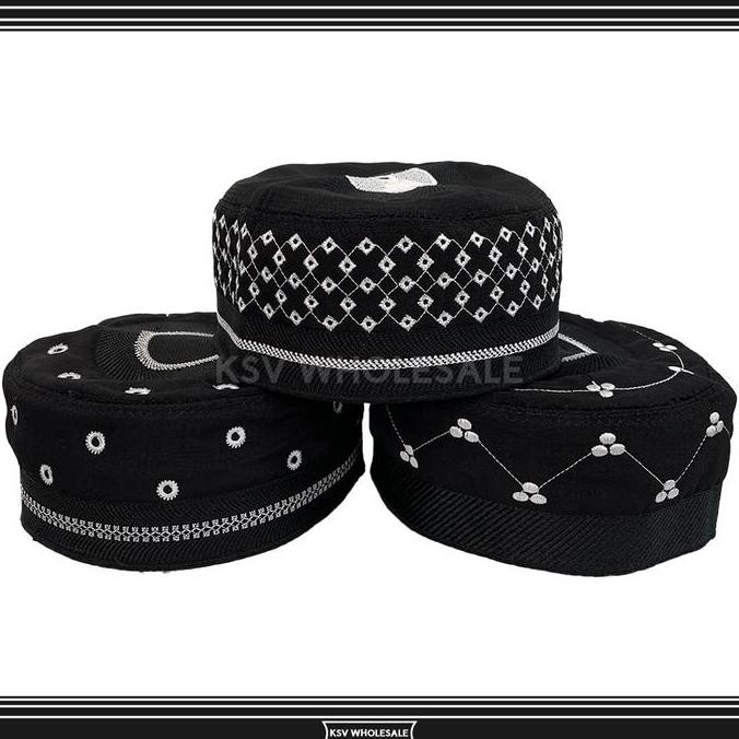 Hot Sale Grosir (10 Pcs) Peci Madinah Bugis Paket Usaha Kopiah Haji Medina Santri Pesantren Dewasa A