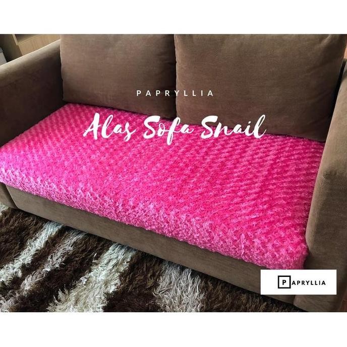 Krucils - Alas Sofa Bulu Snail Ukuran 200x150cm ( Pink Fanta )