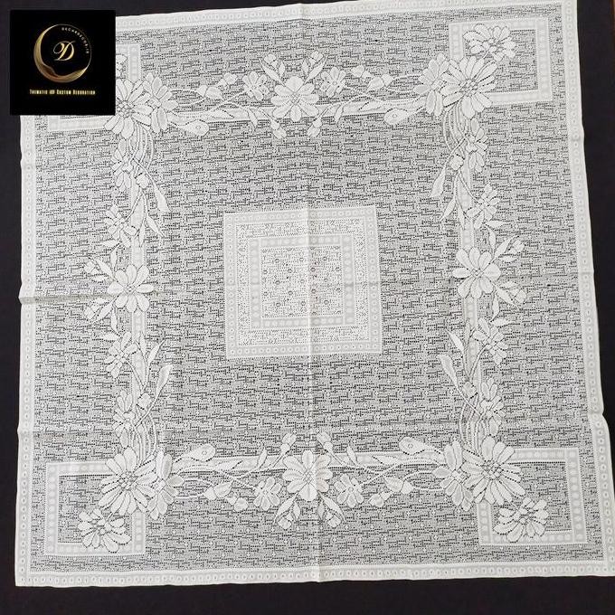 PROMO TAPLAK MEJA TAMU PERSEGI PUTIH POLOS UKURAN 100X100 CM MINIMALIS