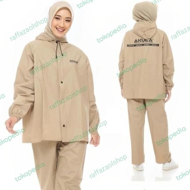 ORI - GROSIR JAS HUJAN SETELAN AKULA PRIA WANITA TEBAL ELASTIS TAHAN AIR