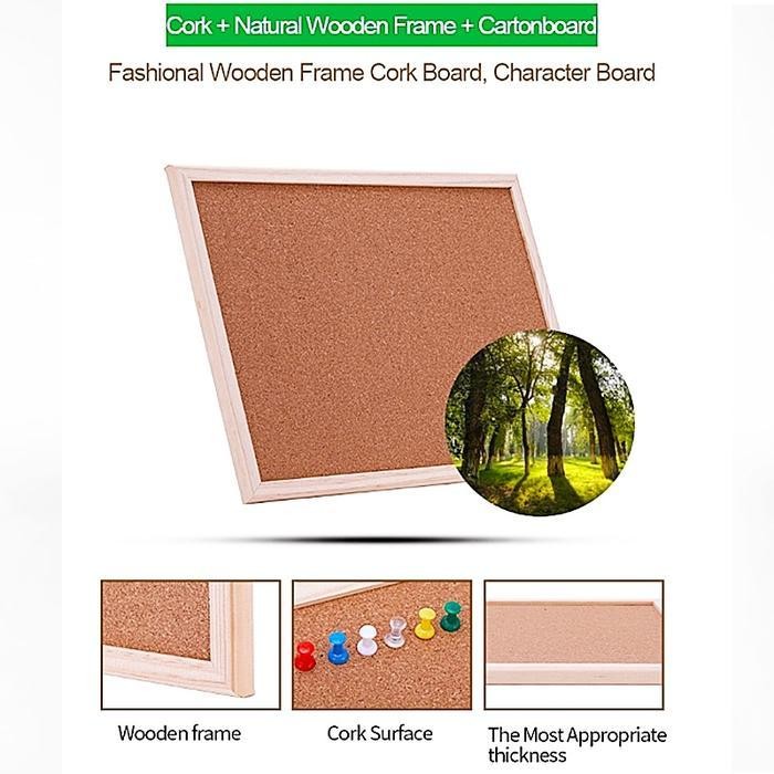 

Lp 60X90Cm Message Board / Cork Board / Vision Board / Mading Kamar / Pin Board / Board Send Sticker And Accessories / Decorative Board With Frame
