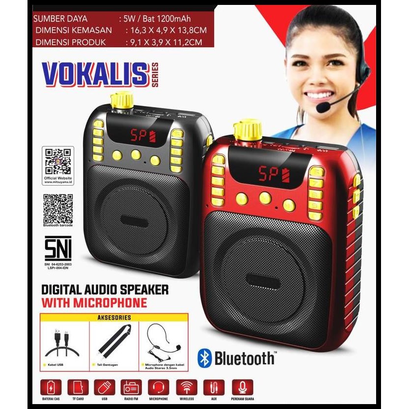 Speaker Mic Megaphone Portable Mini VDR V Speaker Pinggang VDR