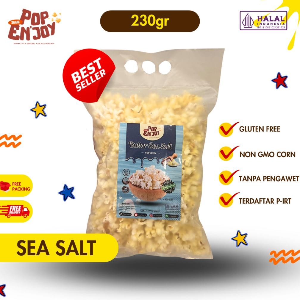 

BUTTER SEA SALT POPCORN - PopENjoy / Camilan Asin Butter Crispy Popkorn Jagung Sehat Premium aSt