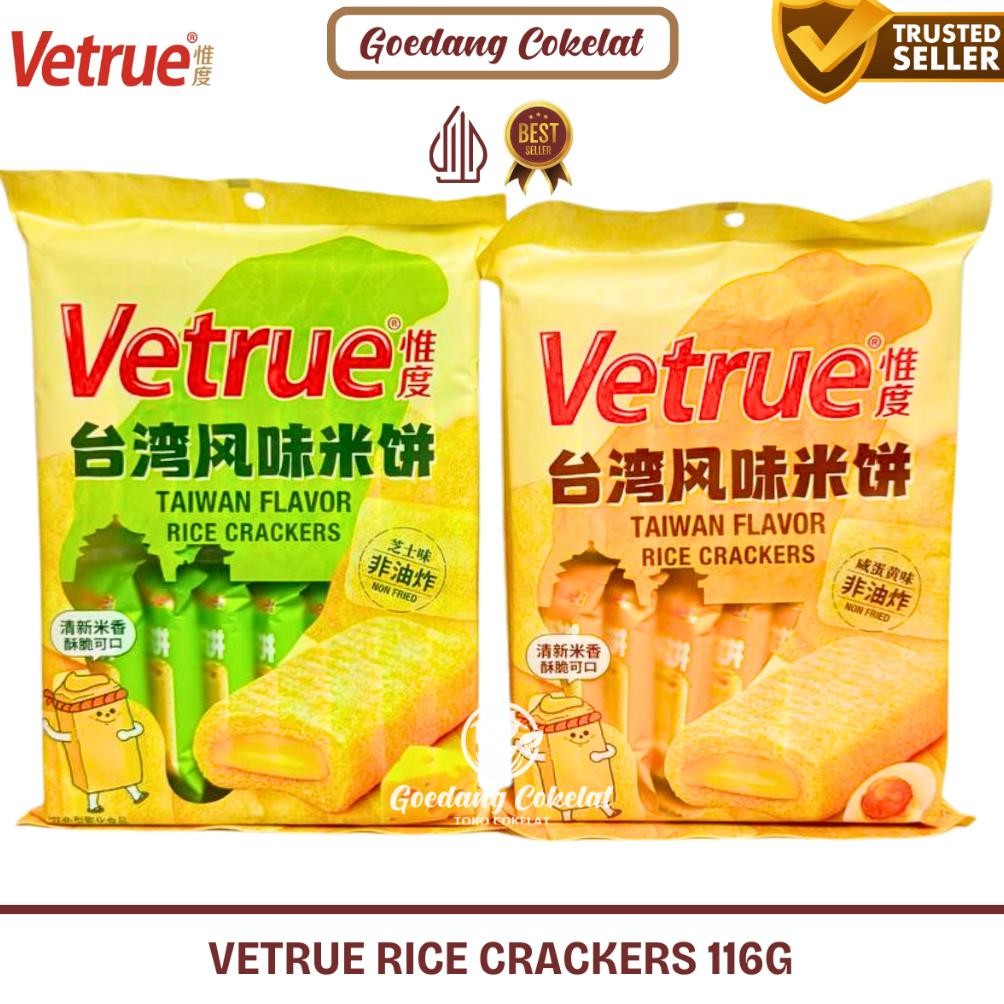 

Vetrue Japanese Taiwan Rice Crispy Crackers Krekers Beras Aneka Rasa Salted Egg Yolk Cheese 116g (Isi 14 Sachet) aSt
