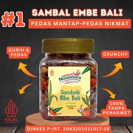 

Sambal Sambel Embe / Mbe Khas Bali Pedas Gurih Otentik 160 Gram aSt
