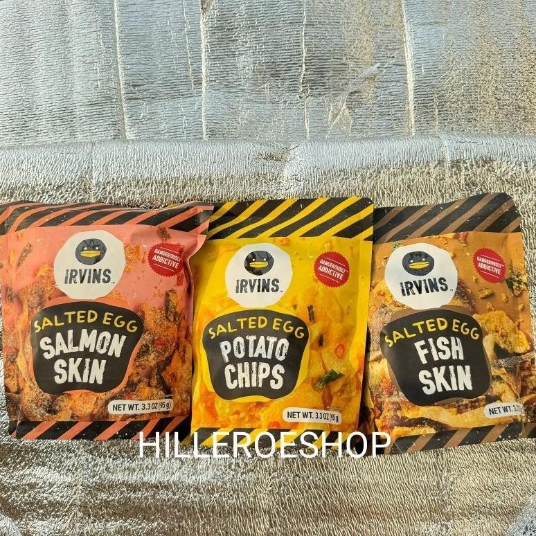 

IRVINS SALTED EGG 95GRAM FISH SKIN SALMON SKIN POTATO CHIPS KERIPIK KERUPUK VIRAL aSt